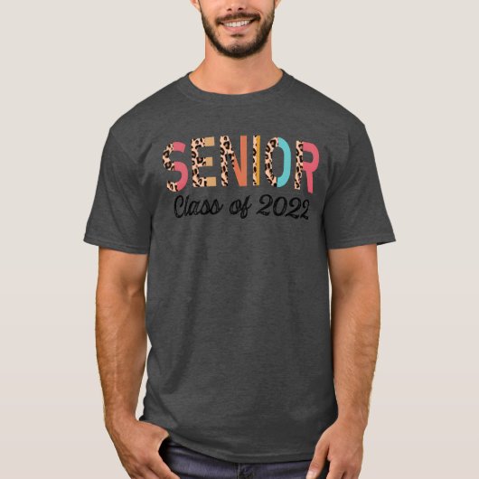 2022年卒業生 ヒョウ柄 シニアクラス Tシャツ (正面)