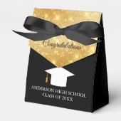 2022年卒業金ゴールドブラッククラスのエレガントパーティー フェイバーボックス (正面サイド)