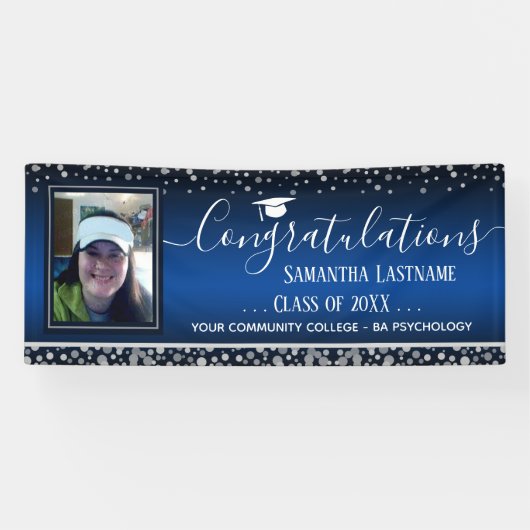 2022年卒業銀紙吹雪1枚写真 横断幕 (横)