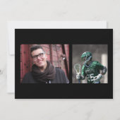 2022年卒業銀色紫カスタムスクールカラー 招待状 (裏面)