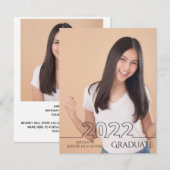 2022年卒業 トレンディ フルフォト モダン 卒業記念 案内状 (正面/裏面)