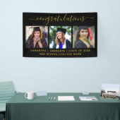 2022年卒業、写真付きブラック金ゴールドおめでとう。 横断幕 (トレードショー)