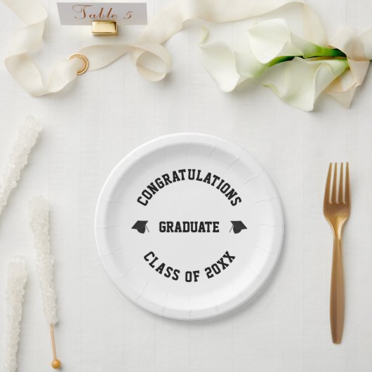 2022年名前をカスタムする学級卒業 ペーパープレート (ウェディング)