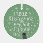 2022年吸が犬のおもしろいグリーン記念酒を採用 ガラスオーナメント (裏面)