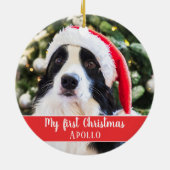 2022年吸が、犬のおもしろい赤い写真名を採用 セラミックオーナメント (裏面)