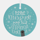 2022年吸もやい犬のおもしろい青の形見を採用 ガラスオーナメント (裏面)