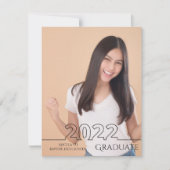 2022年大学院トレンディー写モダン真卒業 案内状 (正面)