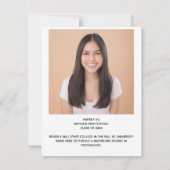 2022年大学院トレンディー写モダン真卒業 案内状 (裏面)