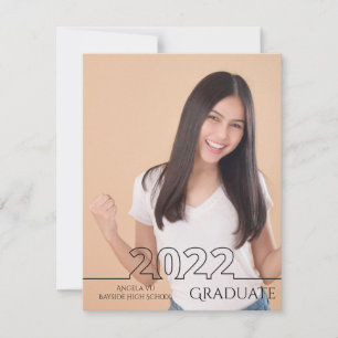2022年大学院トレンディー写モダン真卒業 案内状