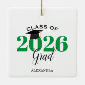 2022年大学院緑・黒モダンのクラス セラミックオーナメント (裏面)