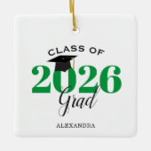2022年大学院緑・黒モダンのクラス セラミックオーナメント (正面)