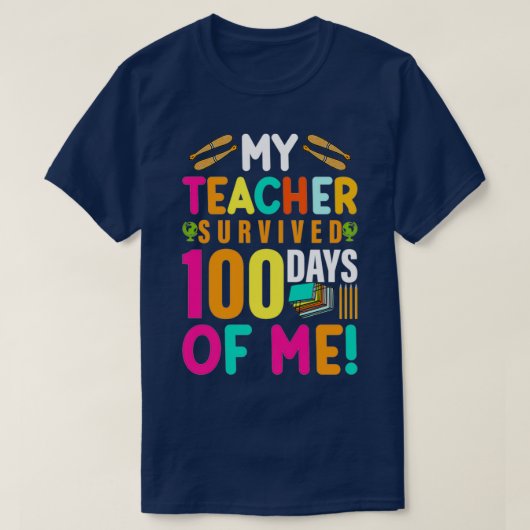 2022年学校の幸せな100日私の先生 Tシャツ (デザイン正面)