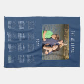 2022年家族写真青のカレンダー キッチンタオル (横)