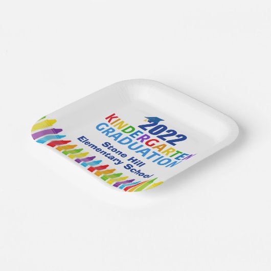 2022年幼稚園卒業カスタムパーティー ペーパープレート (傾斜あり)