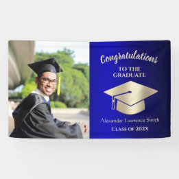 2022年度おめでとう大学院ブルー金ゴールド 横断幕