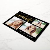 2022年度トレンディー3写真コラージュパーティー 箔招待状 (回転した状態)