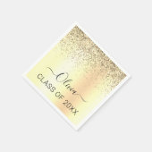 2022年度金ゴールドブラックグリッター卒業 スタンダードカクテルナプキン (角)