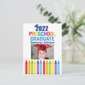 2022年度 かわいい 幼稚園 卒園写真 発表 ポストカード (スタンド正面)