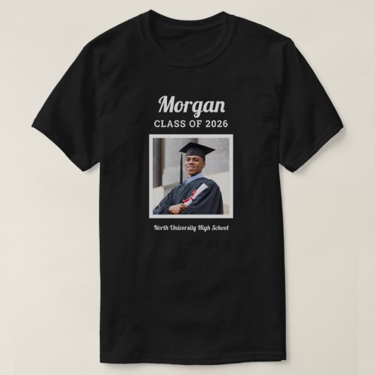 2022年度 オーダーメイド ブラック 卒業写真 Tシャツ (デザイン正面)