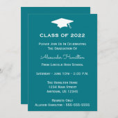 2022年度 卒業キャップ 卒業招待(ターコイズ) 招待状 (正面/裏面)