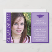 2022年度 卒業式（パープル）招待状 招待状 (正面)