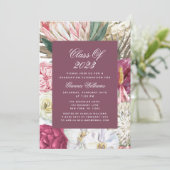 2022年度 水彩花卉照片毕业 招待状 (スタンド正面)