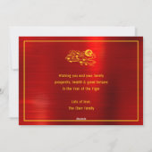 2022年新中国の年はっきりした紙タイガーレッドフォイル シーズンカード (裏面)
