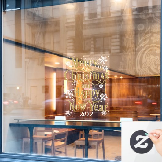  2022年新年のおめでとう ウィンドウサイン (カフェ窓)