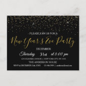 2022年新年のイブパーティーグリッタースパークル招待状 ポストカード (正面)