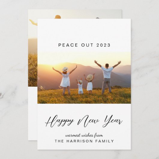 2022年新年の平和ミニマル写真 シーズンカード (正面/裏面)