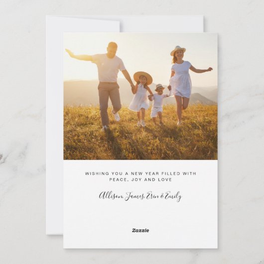 2022年新年の平和ミニマル写真 シーズンカード (裏面)