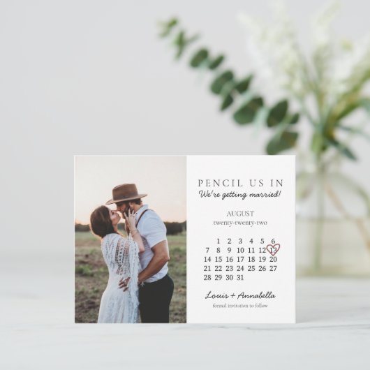 2022年日のカレ威厳があるンダハートを保存する ポストカード (スタンド正面)