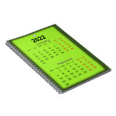 2022年暦1月2月プリント日… ノートブック (右側)