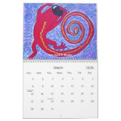 2022年暦～サングラスのトカゲ カレンダー (3月 2026)