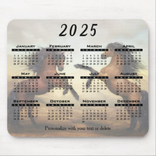 2022年暦 – 野生馬 マウスパッド