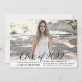 2022年書道の卒エレガント業写真2022年度 招待状 (正面)