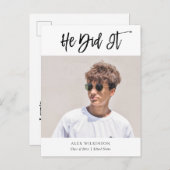 2022年書道写真モダン卒業 インビテーションポストカード (正面/裏面)