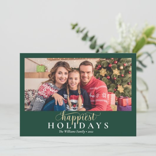 2022年最高に幸せなホリデーシーズンの写真クリスマス シーズンカード (スタンド正面)