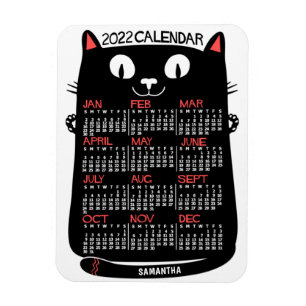 2022年月例黒猫 マグネット