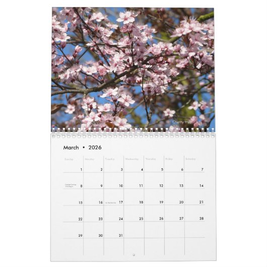 2022年木ユニーク写真の暦カスタマイズ カレンダー (3月 2026)