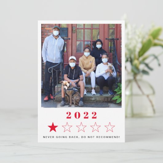 2022年正月の写真レッドホリデーカード シーズンカード (スタンド正面)