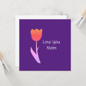 2022年母の日 カスタムテキスト 可愛い紫の花 カード (正面/裏面インサイチュ)