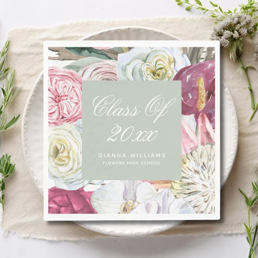 2022年水彩画フローラ卒業 スタンダードランチョンナプキン