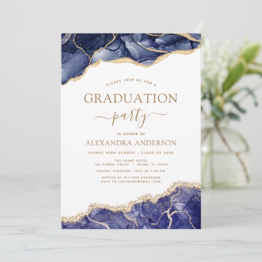 2022年海軍ブルー金ゴールドのAgate卒業生 招待状 (スタンド正面)