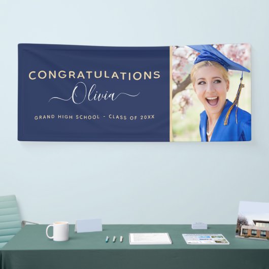 2022年海軍ブルー金ゴールド高等専門学校 横断幕 (トレードショー)