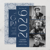 2022年海軍モダン3写真卒業パーティー 招待状 (正面/裏面)