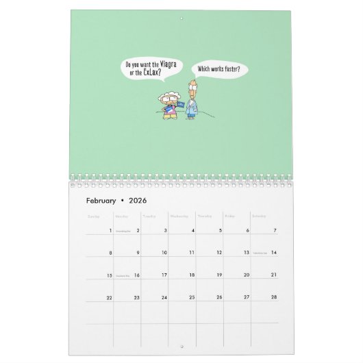 2022年漫画カレンダー「社会不安」 カレンダー (2月 2026)