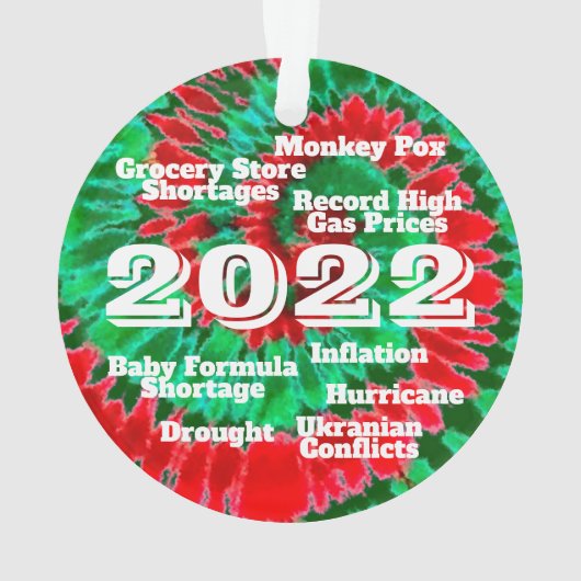 2022年現在のイベントおもしろいのレビューを保存 オーナメント (裏面)