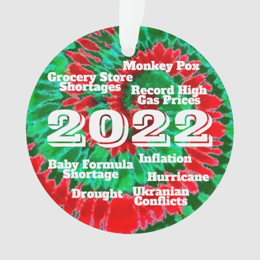 2022年現在のイベントおもしろいのレビューを保存 オーナメント (正面)