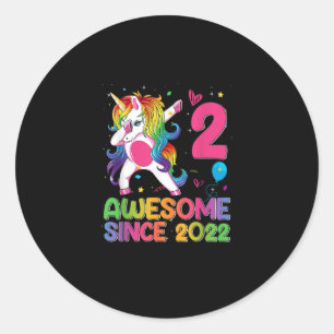 2022年生まれ2歳の誕生日ユニコーン ラウンドシール